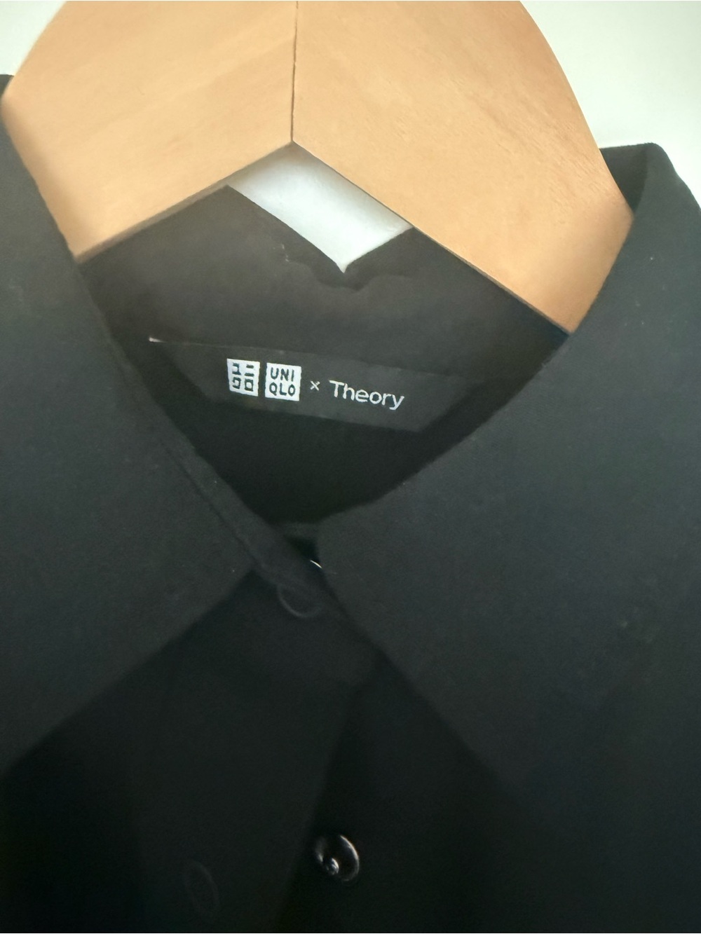TheoryXUniqlo Black Oversized Nylon Cotton Bungee Snap Button-Front Jacket M - Picture 4 of 7